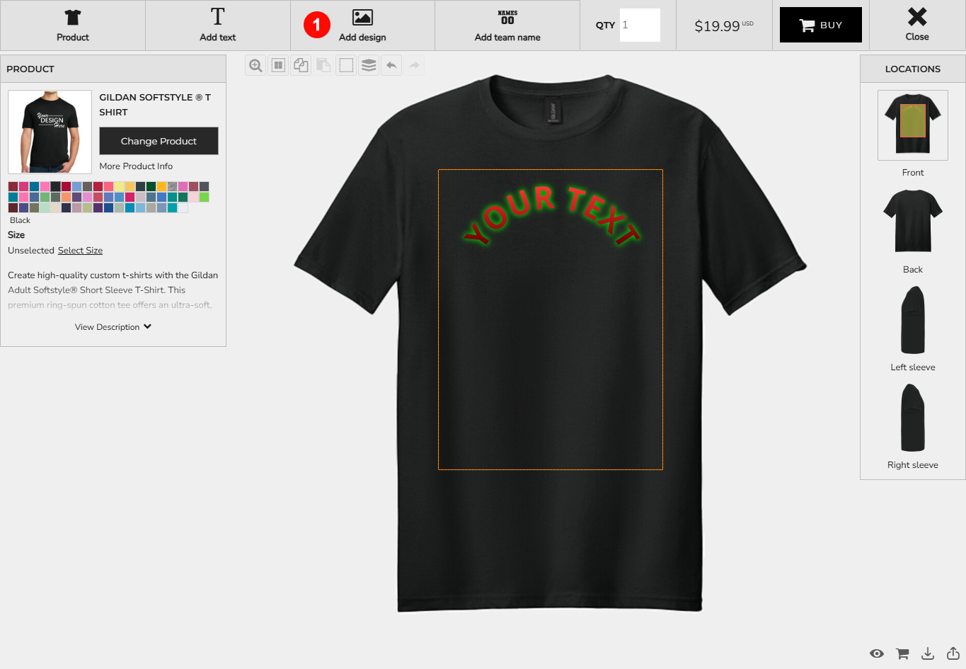 Add Design button