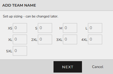 Set up sizing